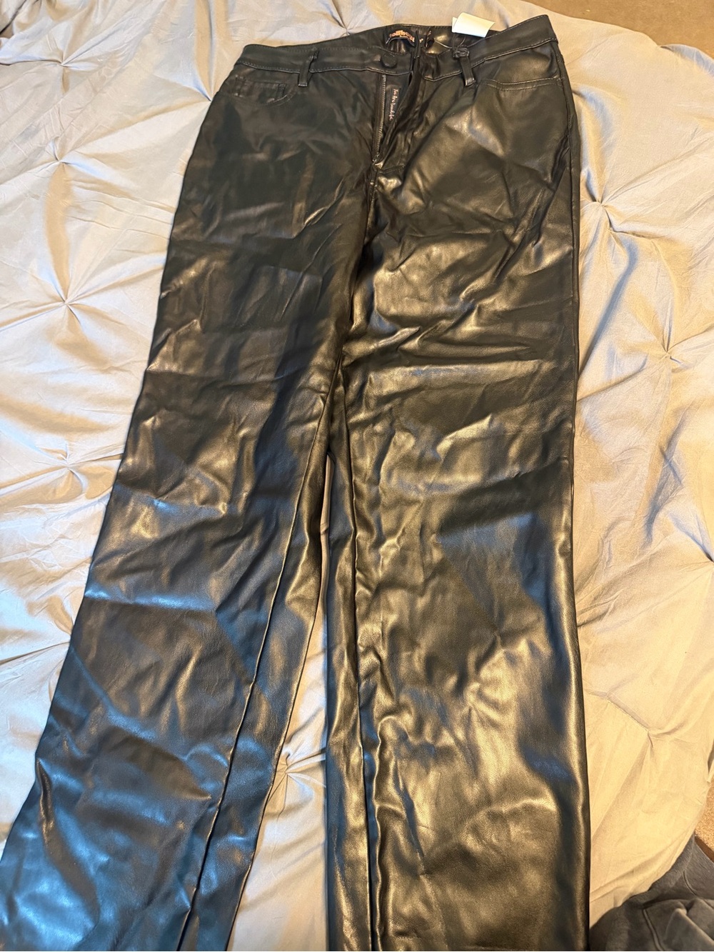 Women's Black Vegan Leather Jeans